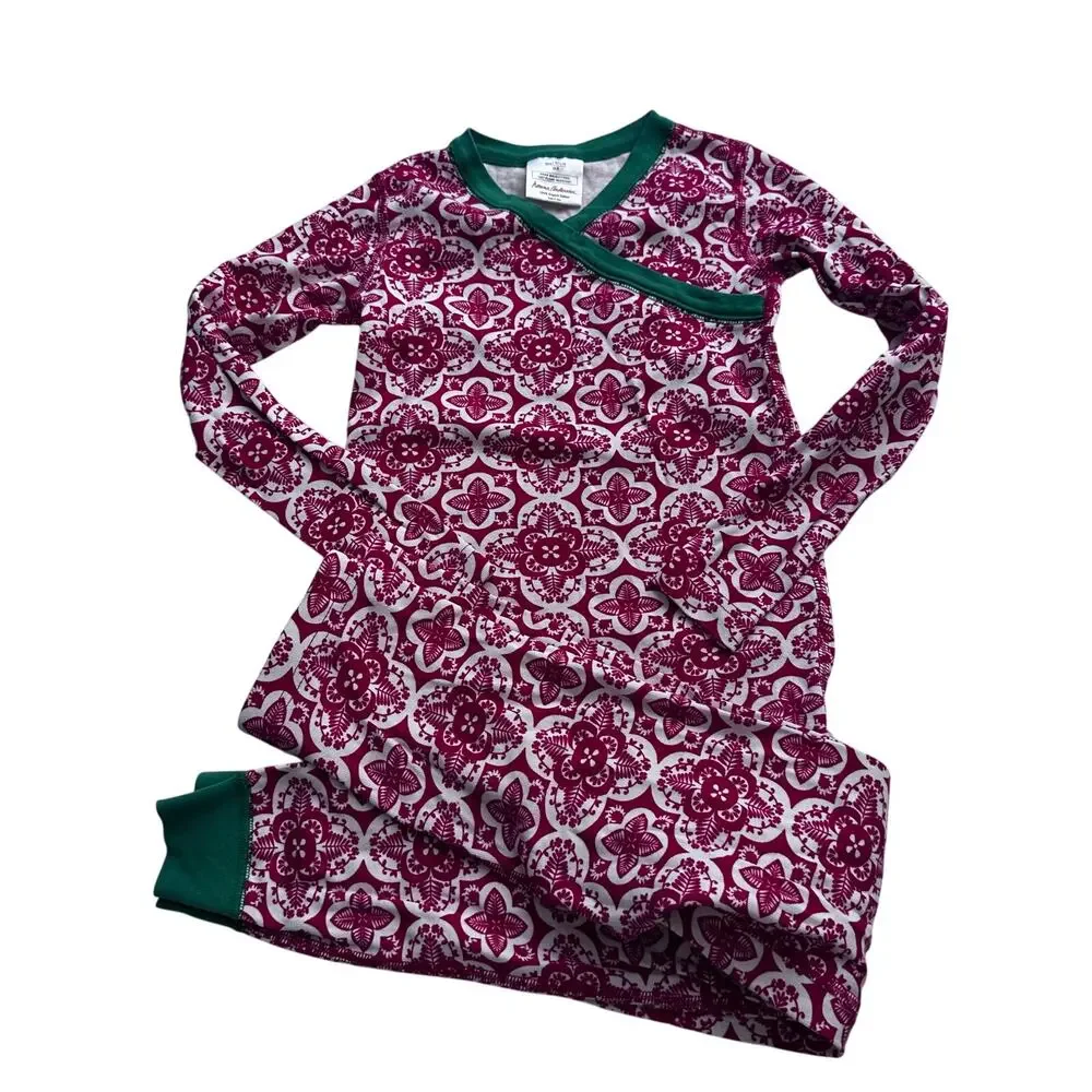 Hanna Andersson Christmas Long John Pajamas Size 8 - Excellent